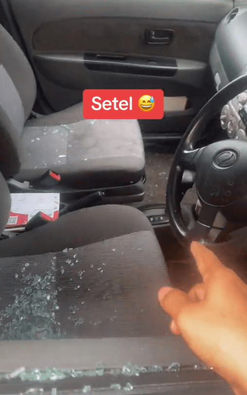 M'sian teen shows off destroyed car window