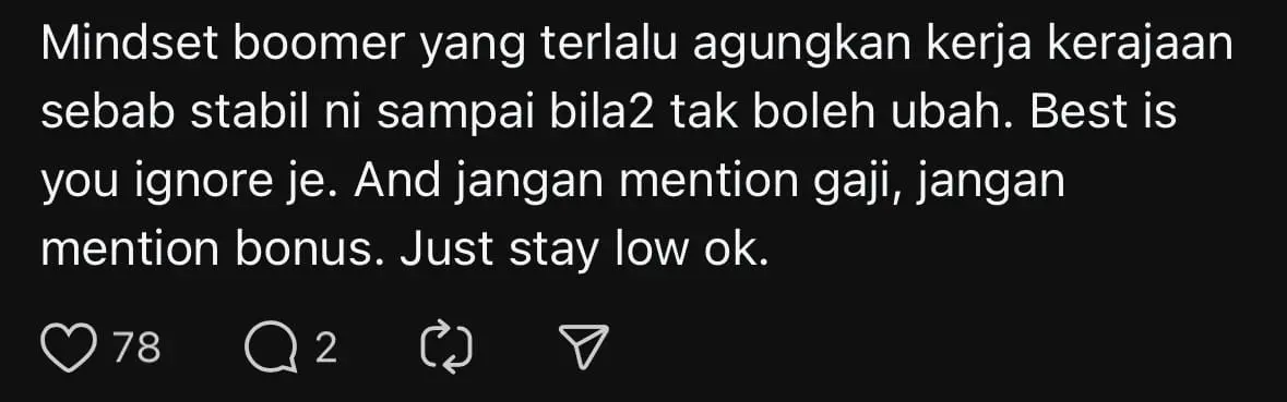 M'sian Woman Earning RM7K Pressured By Family To Get Govt Job Because She Drives A Proton Saga comment
