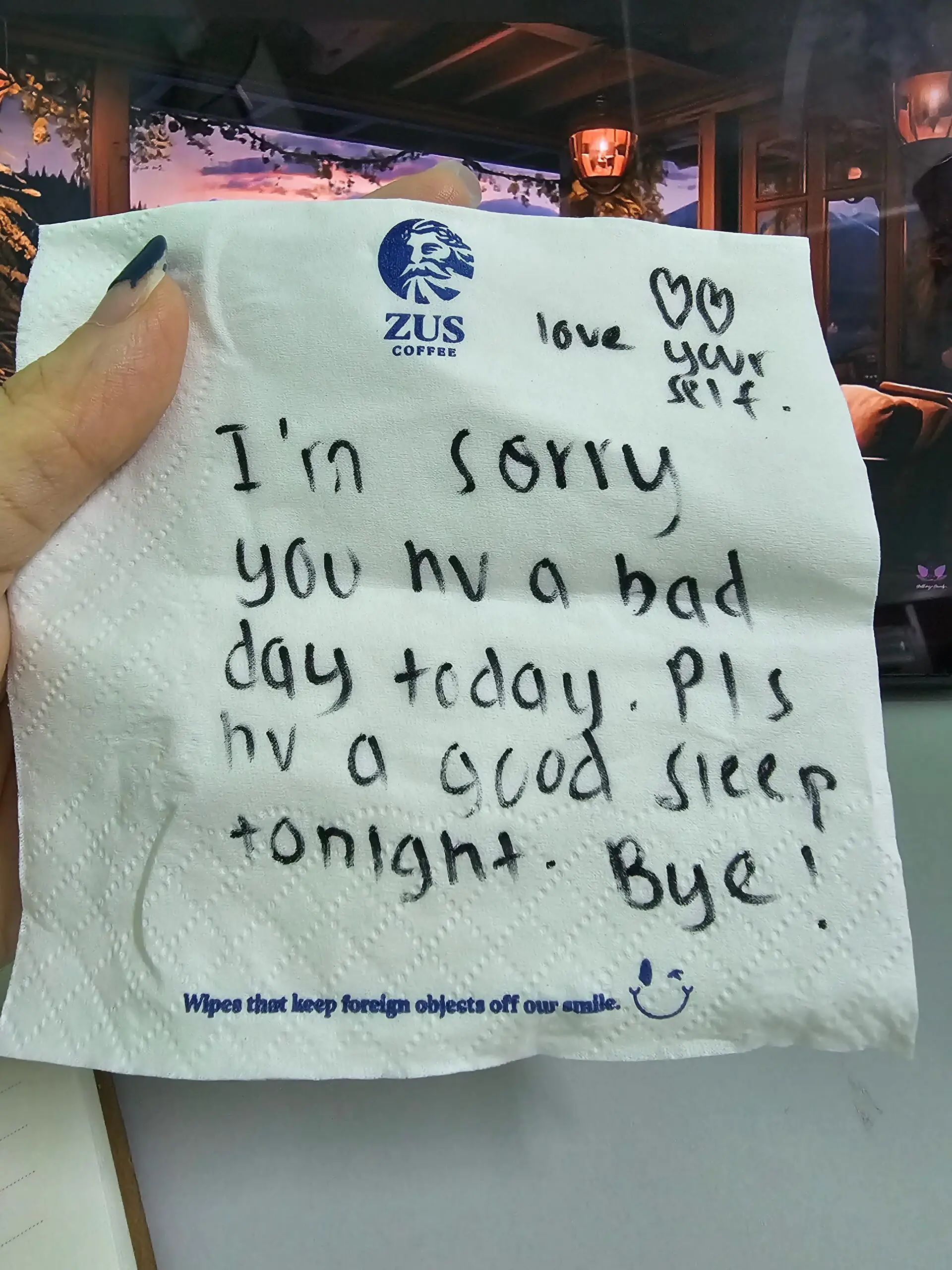 M'sian Woman Touched By Heartwarming Note From ZUS Coffee Staff Who Noticed She Was Sad 