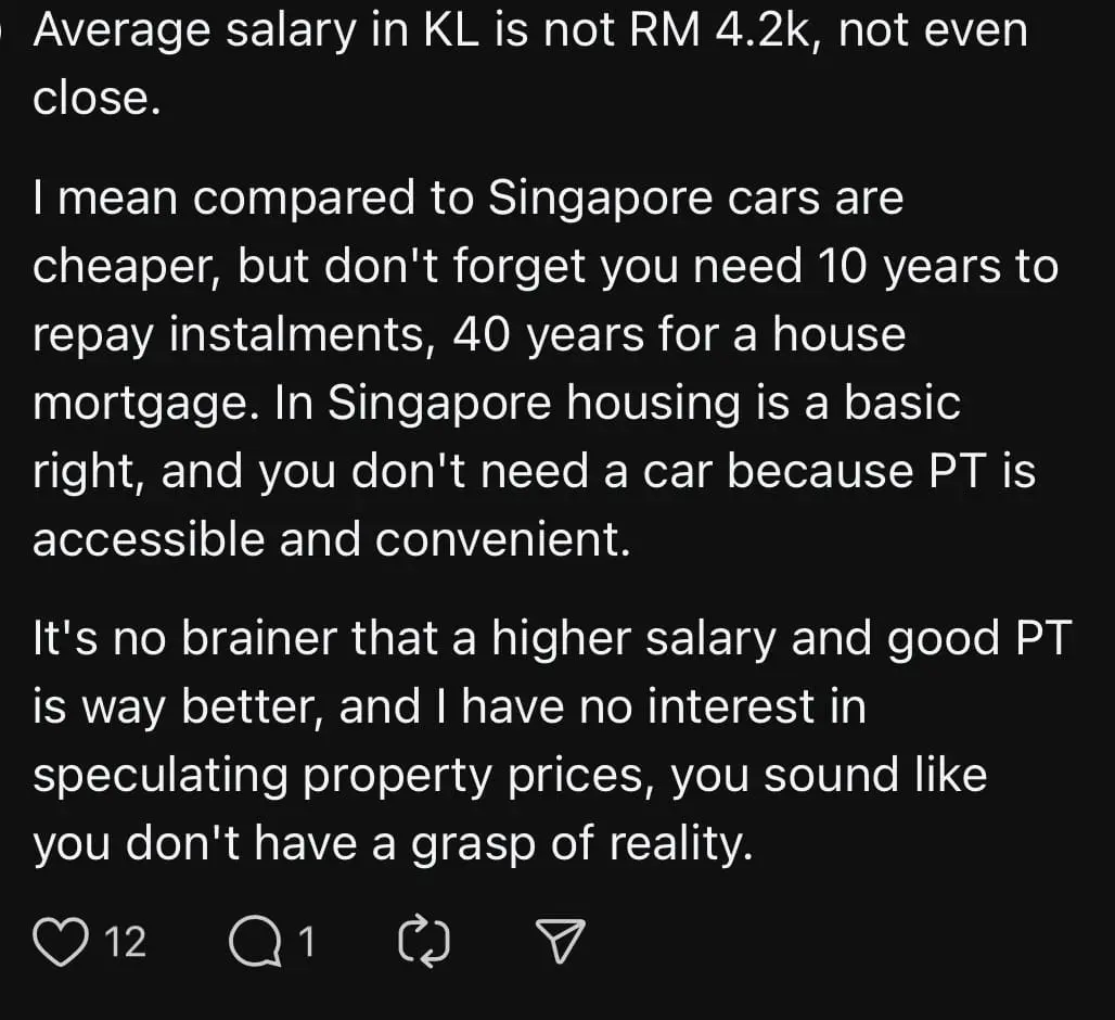 M’sians Compare RM4.2K KL Salary With S$5.5K S’pore Pay & Ask If It’s Worth The High Living Costs comment
