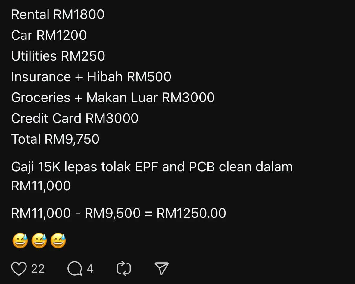 M’sians Debate Whether RM15K Salary Is Enough To Live In KL, Many Say It Barely Is comment