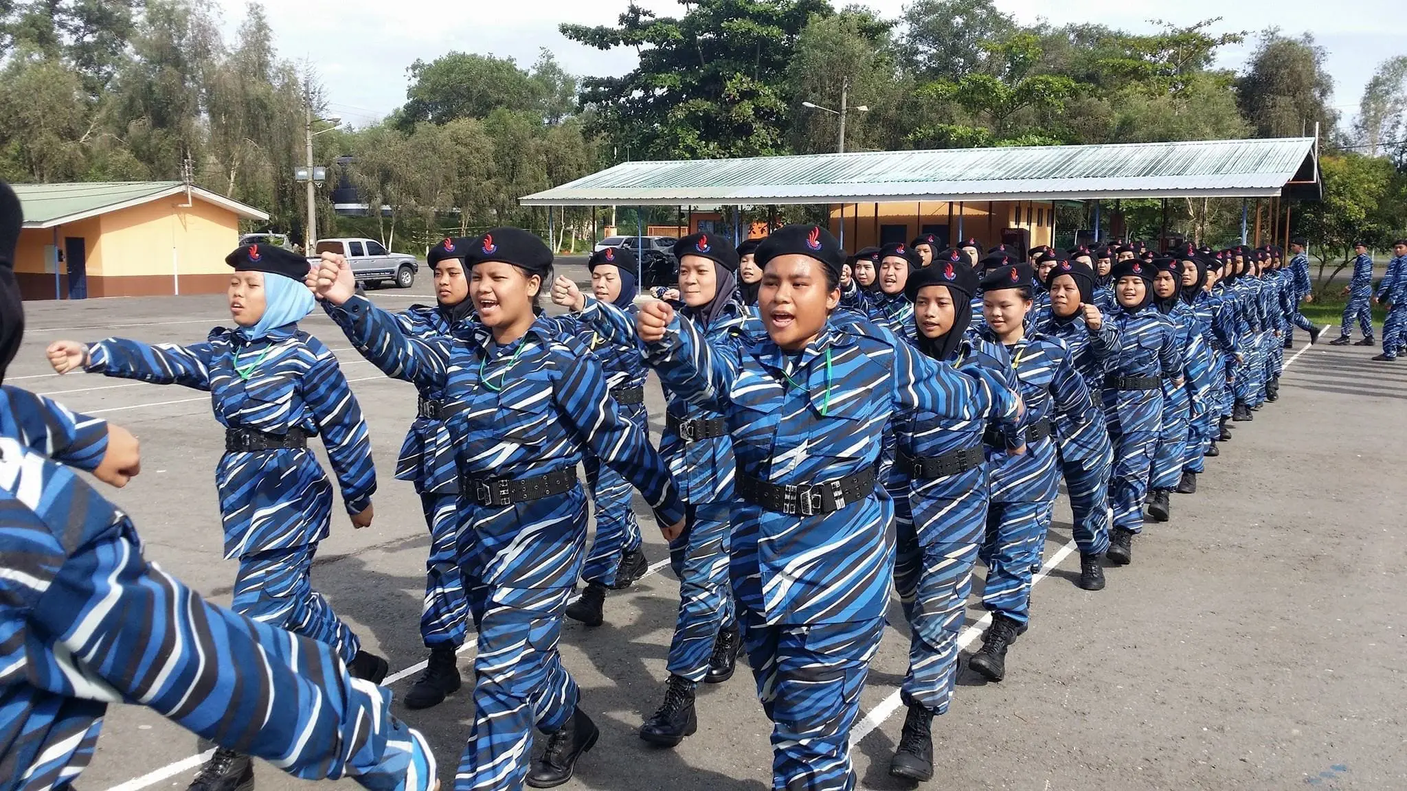 M'sians marching at PLKN camp