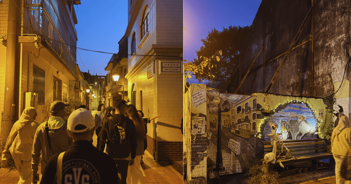 mural street macao night