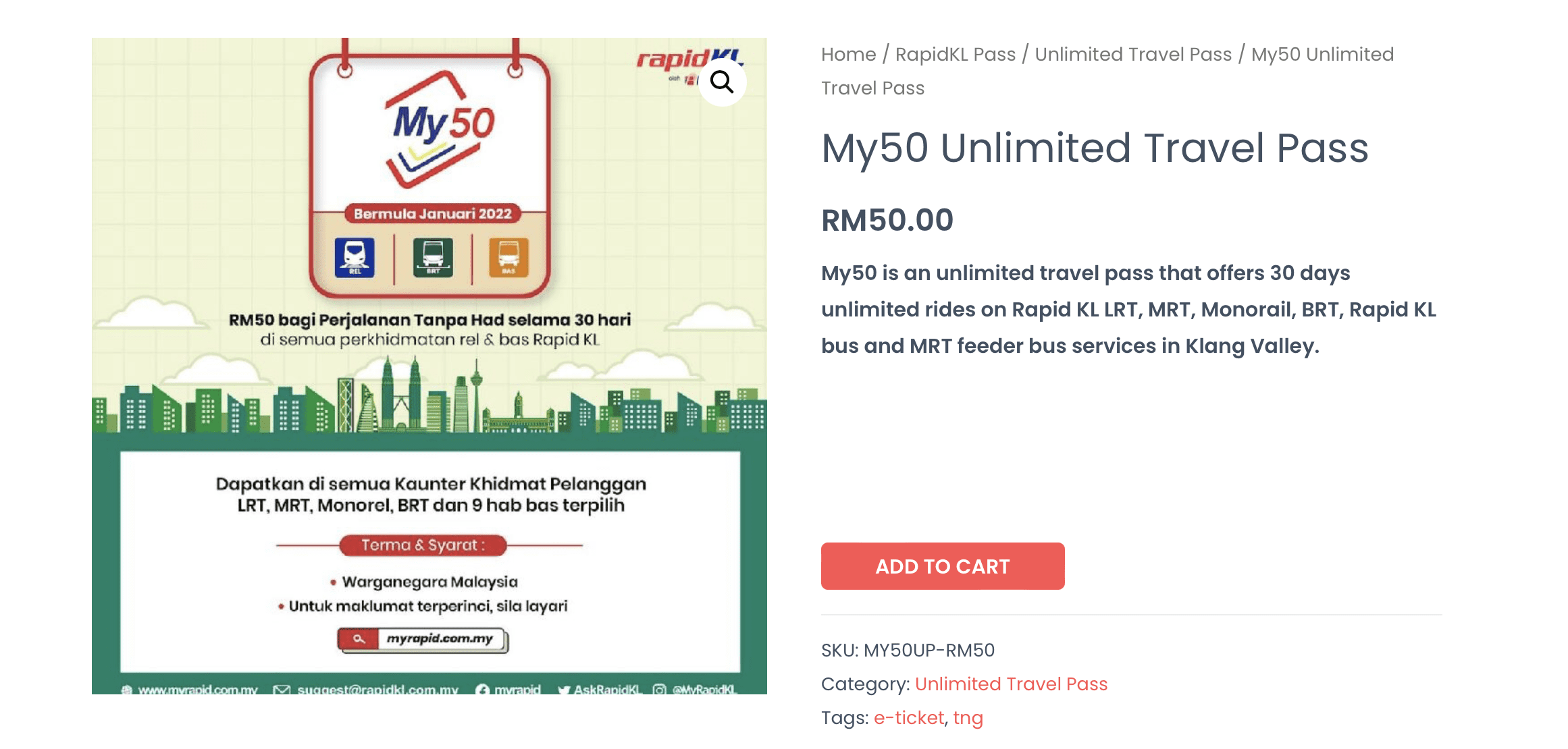 My50 Unlimited pass RapidKL