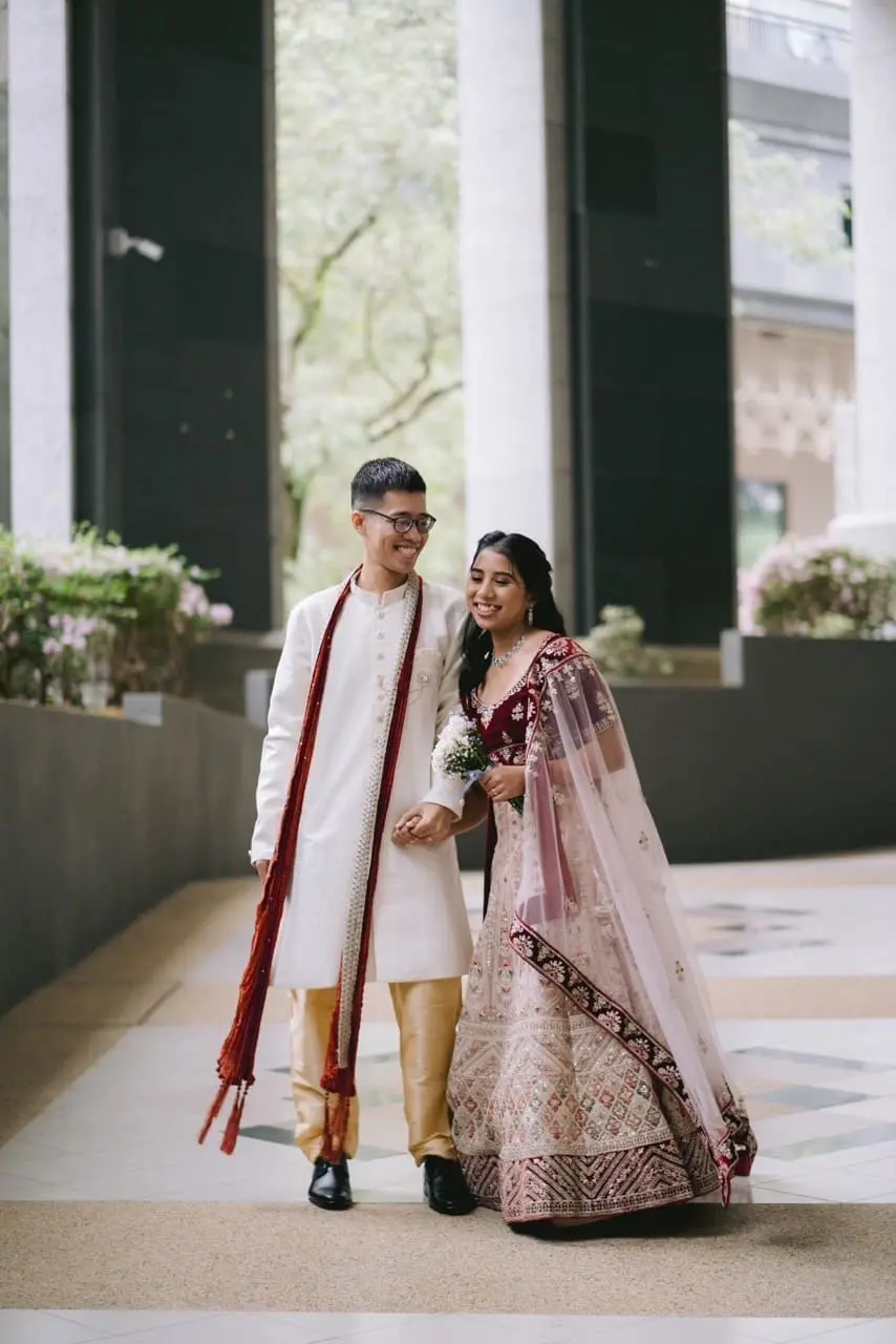 narsheera and nicholas after their wedding registration