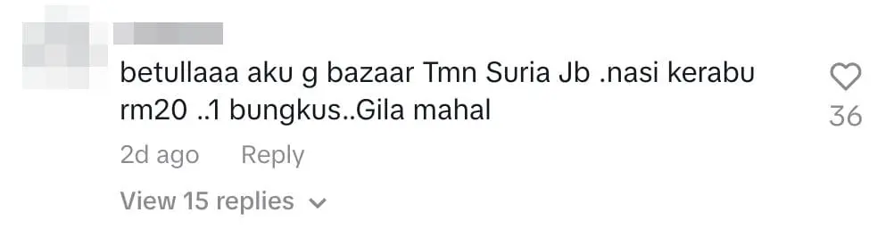 Nasi Kerabu RM20 Taman Suria Ramadan bazaar