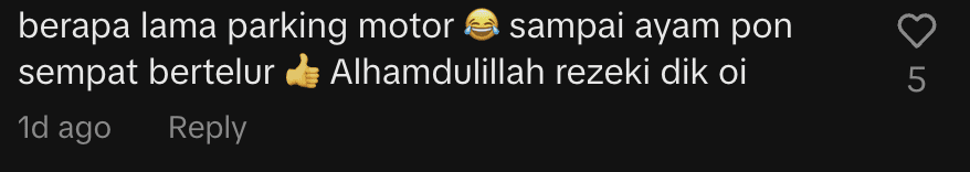 netizen comment- M’sian Amused To Find Hen Laying Eggs Inside His Motorcycle Basket 2