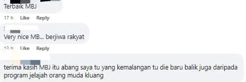 netizen praised Johor MB