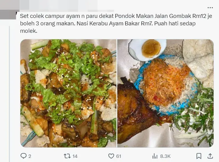 'Ridiculous!' — M'sian Man Shocked By A Plate Of Colek Which Cost Up To RM71