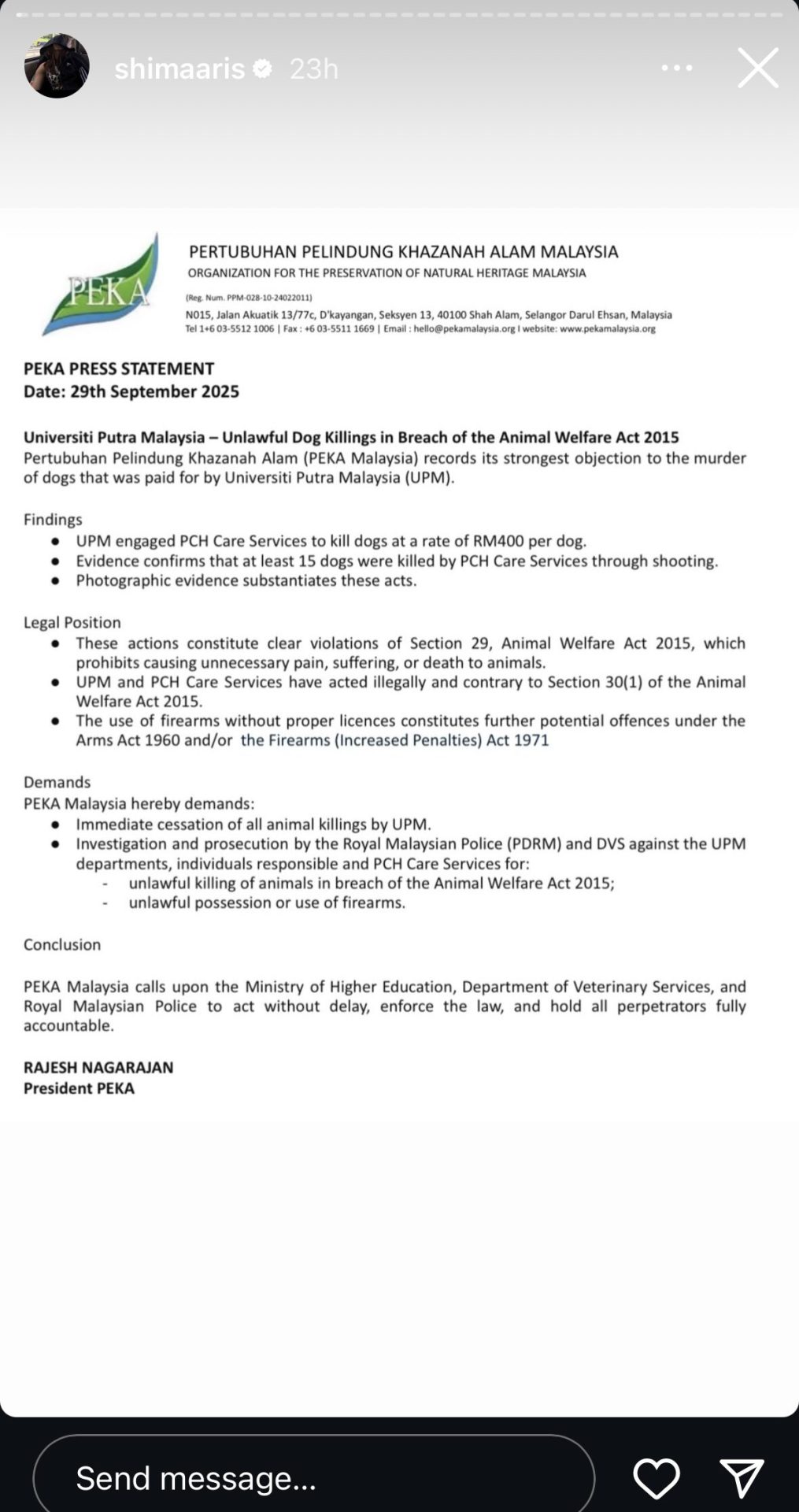 NGO Claims UPM Paid RM400 To Kill Each Dog, UPM Responds Saying It Takes Issue ‘Seriously’