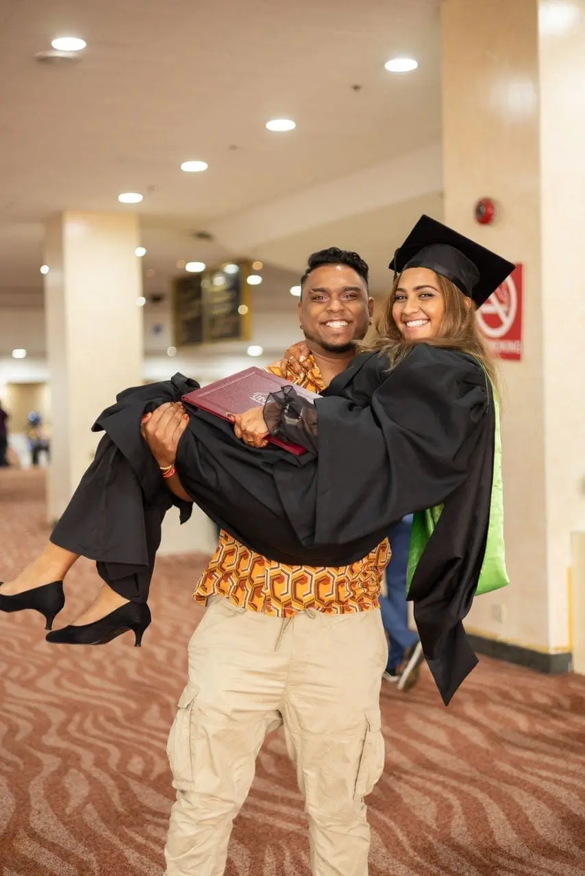 Nirosha with her husband Arvind Raj