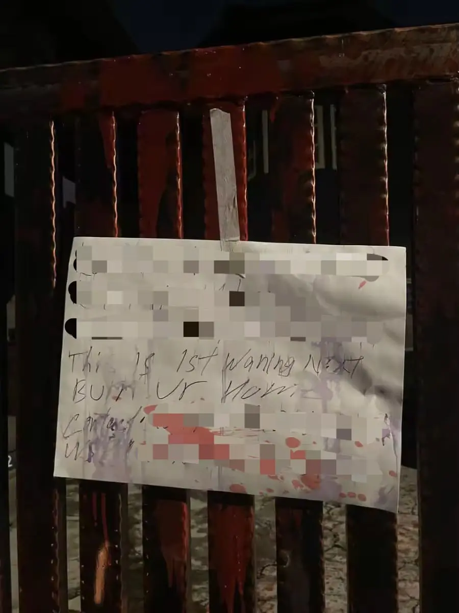 Note left by loan shark