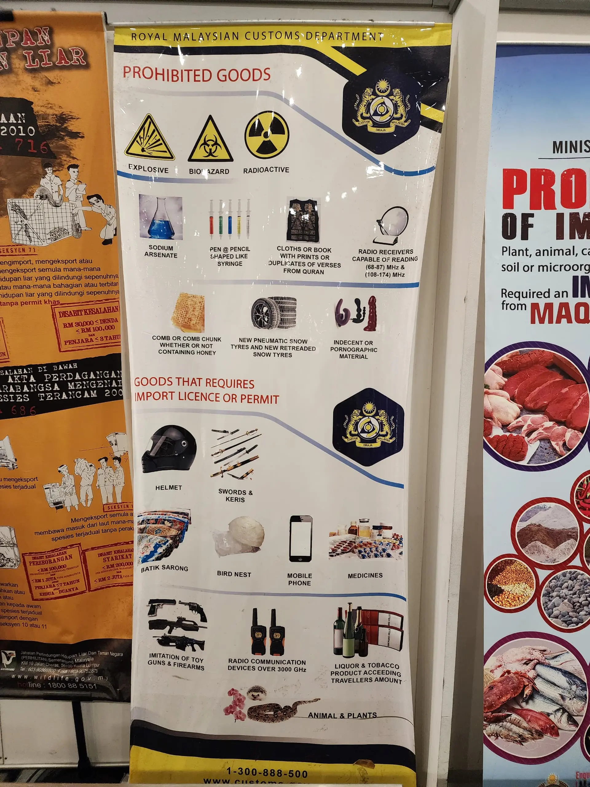 Notice of prohibited items at KLIA