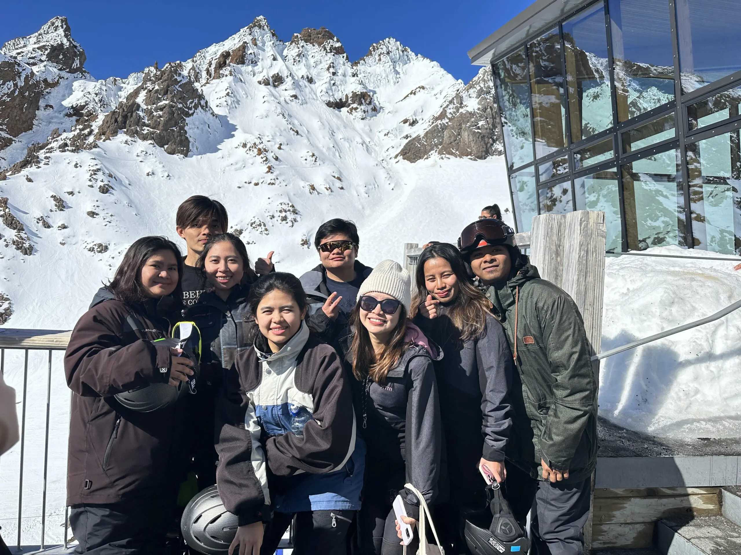 Kay exploring New Zealand with friends