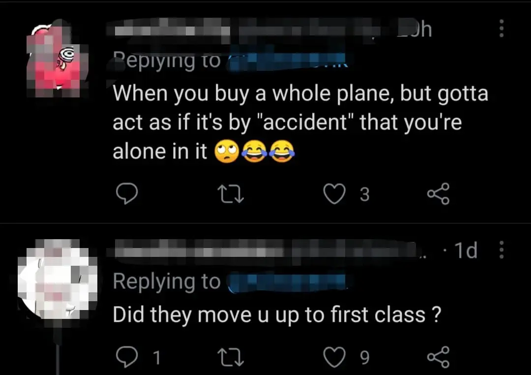 'Hello, Mr. Alexander' Cabin crew addresses sole passenger by name on commercial flight to SG