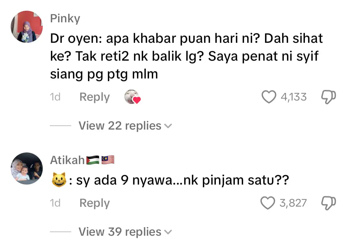 oyen walks into hospital ward - comment