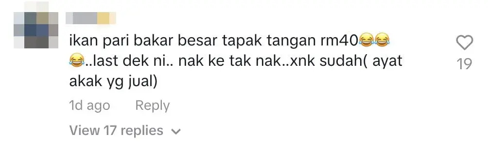 Palm-sized grilled fish RM40 Taman Suria Ramadan bazaar