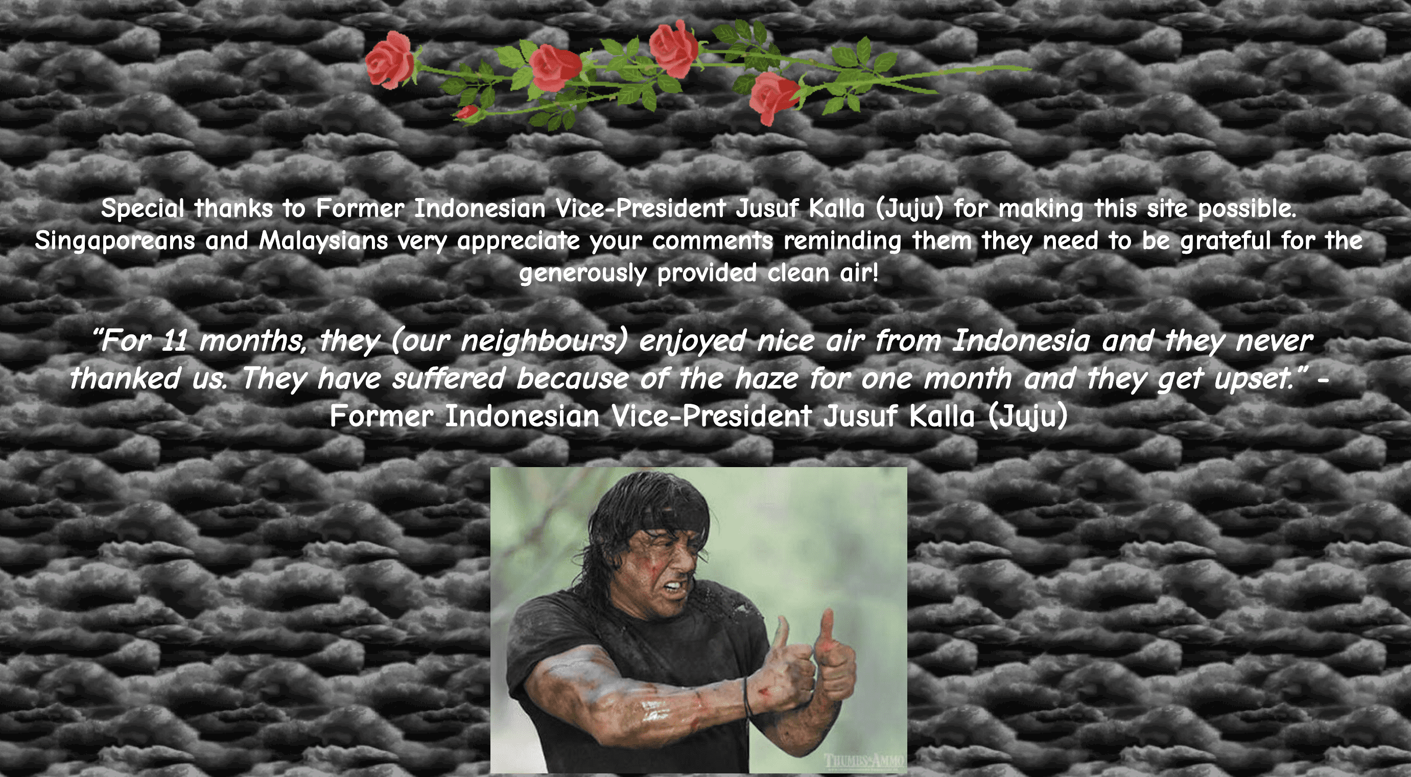 Parody Site %22ThankYouIndoForTheCleanAir'