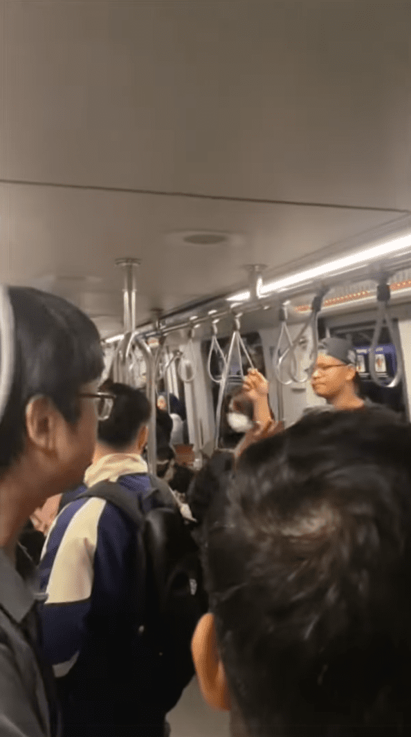 Passengers inside LRT at Abdullah Hukum station