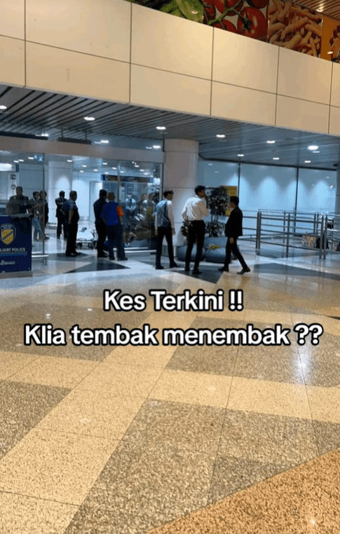 A crowd gathering at KLIA after shootout