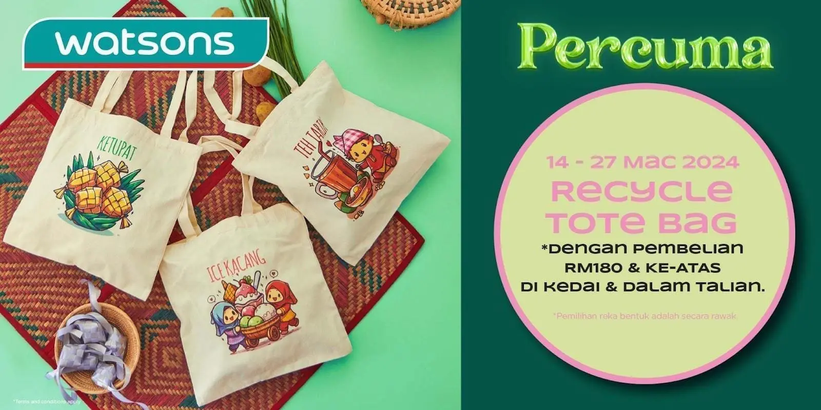 watsons recycle tote bag