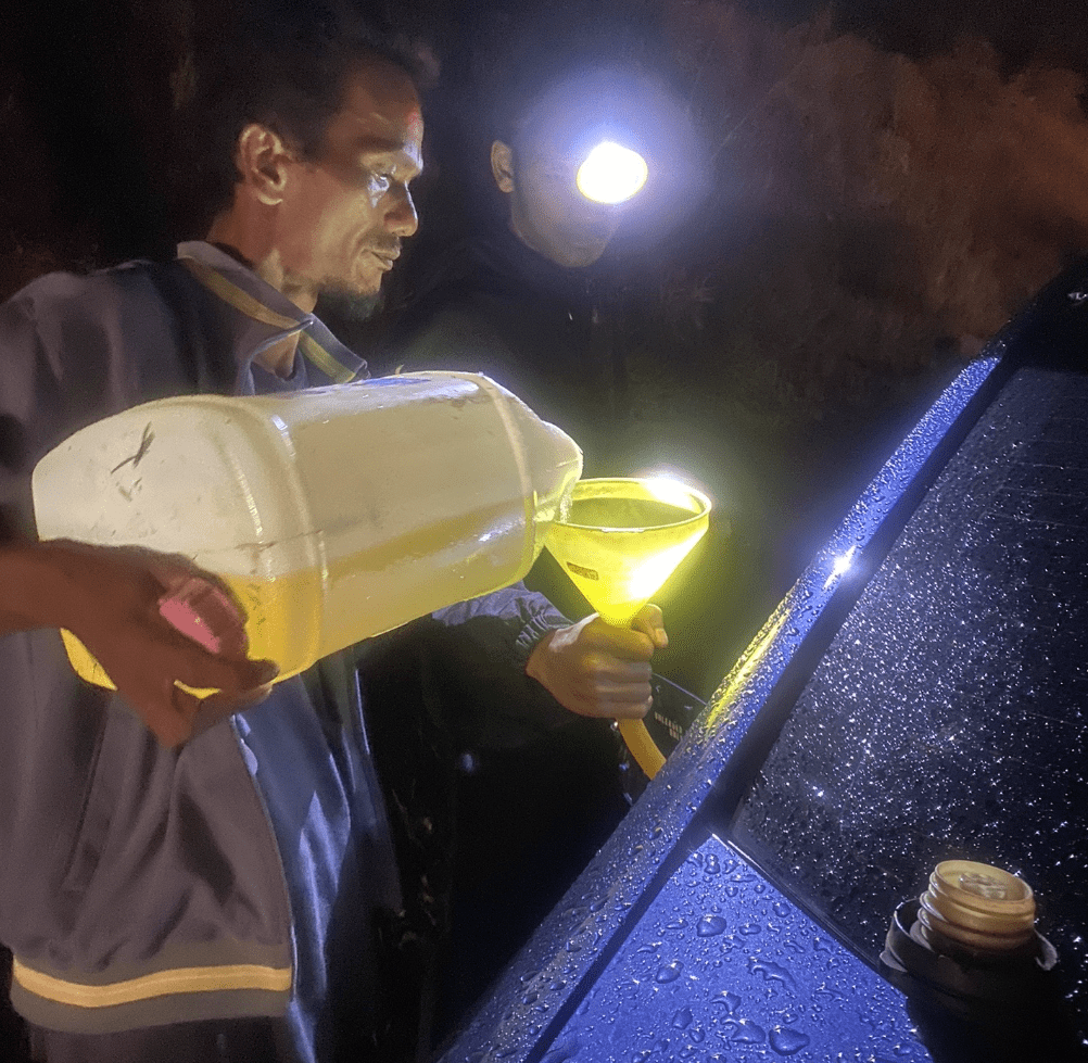 Person selling RM50 petrol on the way to Kelantan