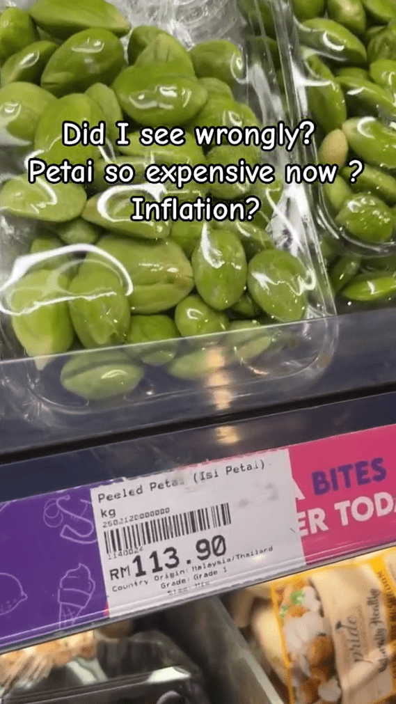 "Did I see wrongly?" — Malaysian woman stunned to see petai sold for RM113.90.
