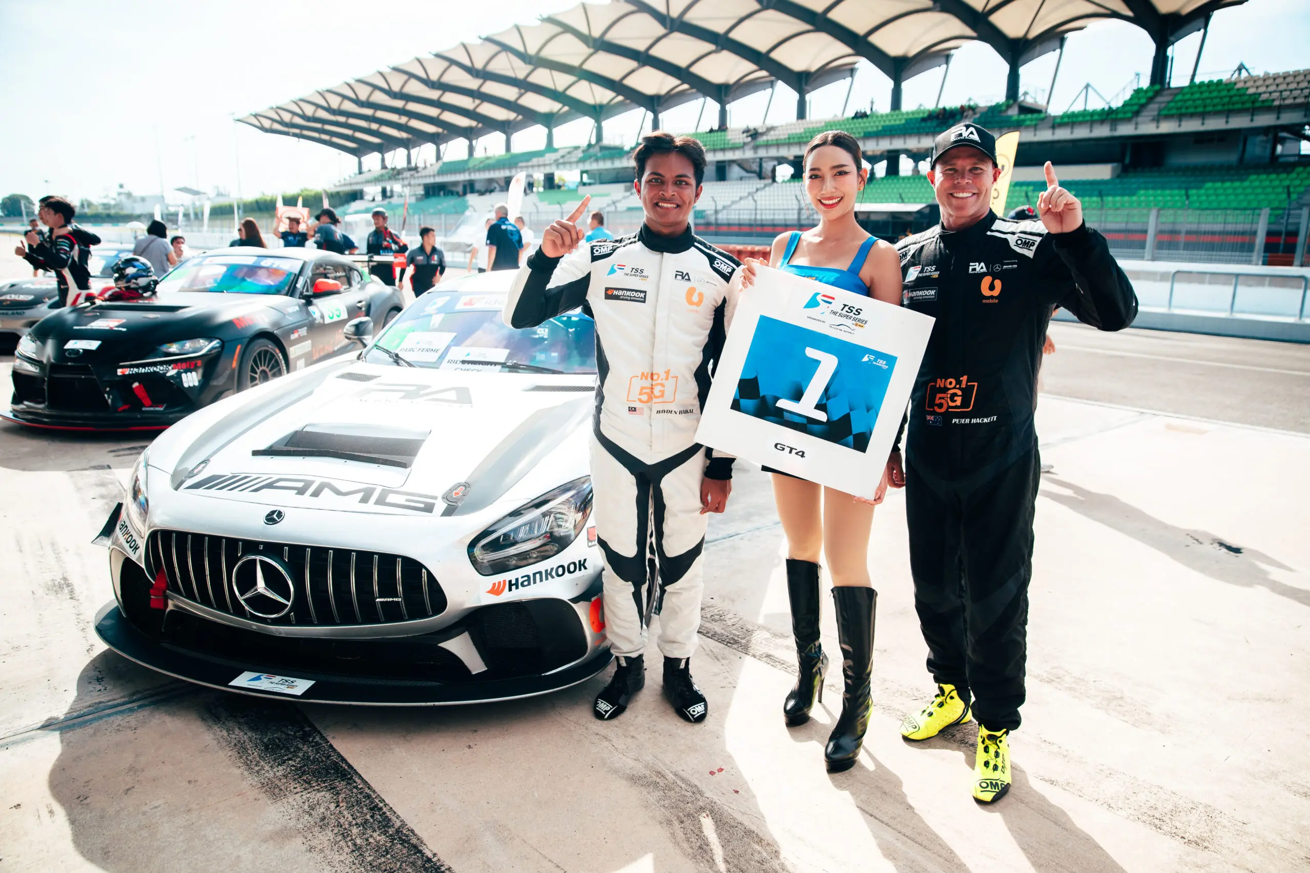 Peter Hackett and Hayden Haikal after winning the race