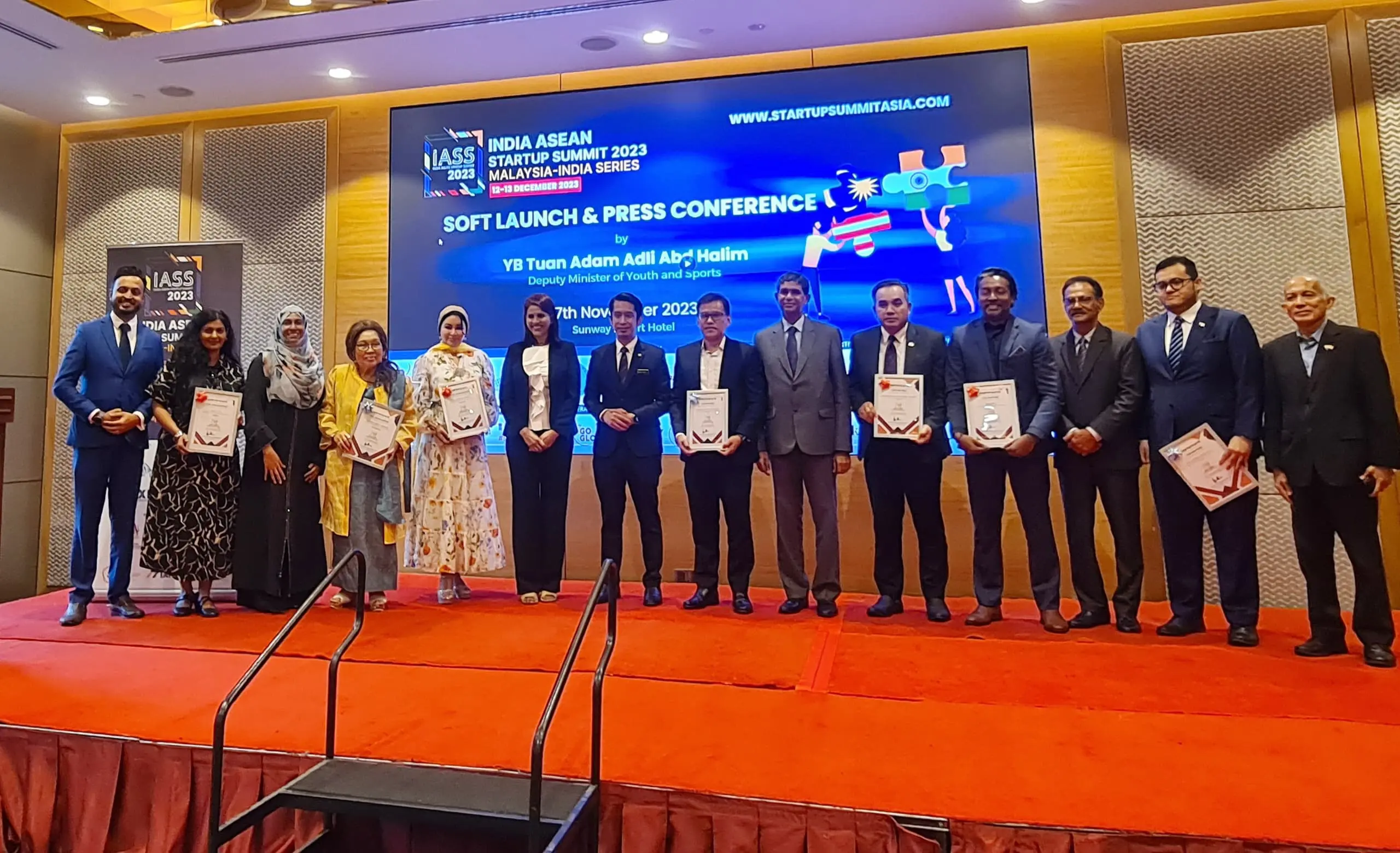 The inaugural India-ASEAN Startup Summit (IASS) 2023 from 12 to 13 December 2023 at the Sunway Pyramid Convention Centre