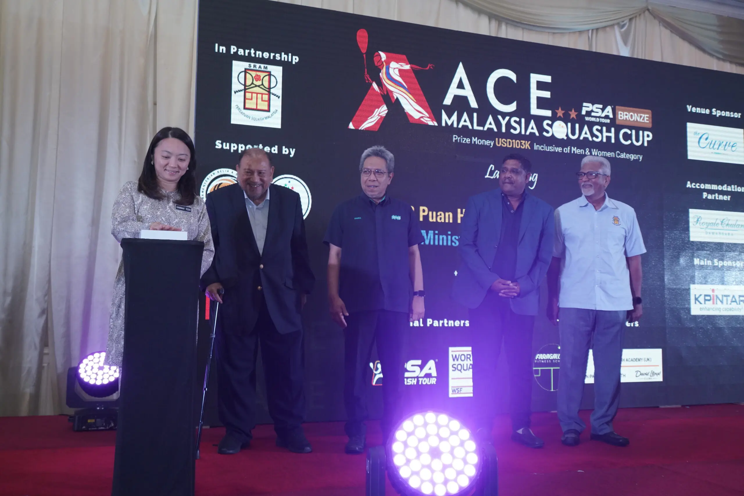 The ACE Malaysia Squash Cup 2024 was officially launched on 10th September 2024 by YB Hannah Yeoh