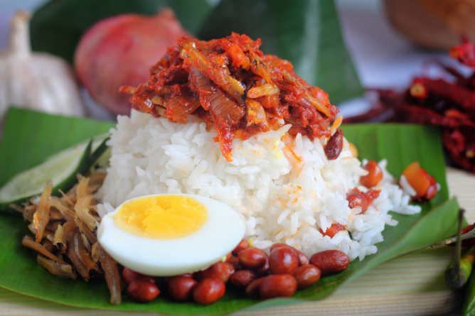 Closeup pic of nasi lemak
