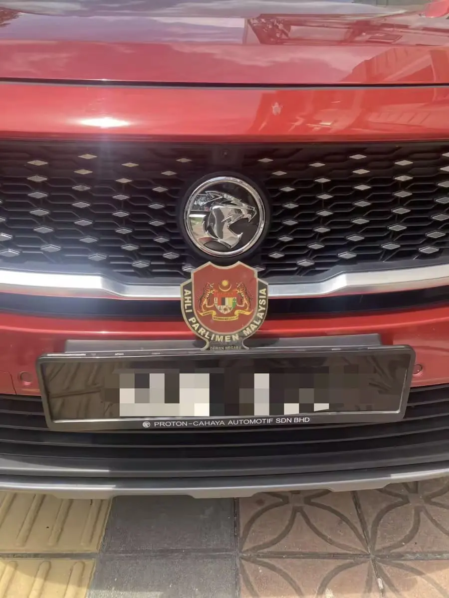 Plate number of Hasbie Muda's car