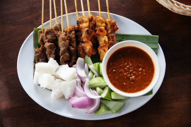 Plate of satay