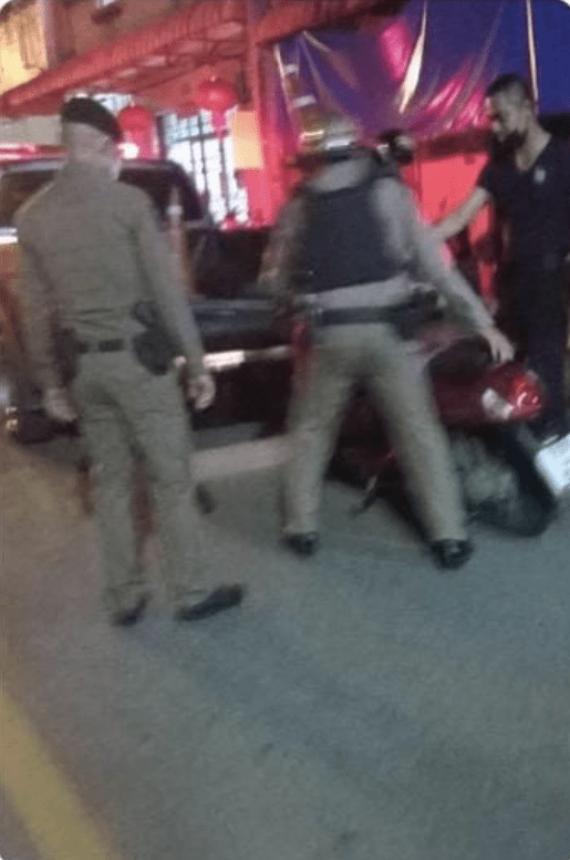 Thai police surrounding scene of the Betong shooting