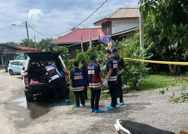 Police at scene of stabbing in Johor