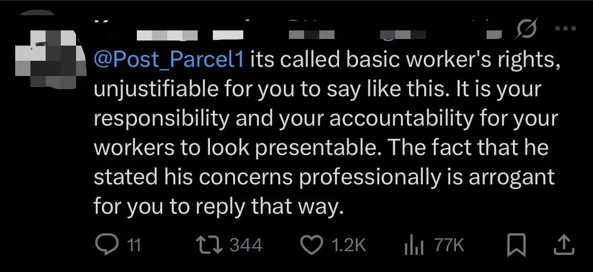 'Count Yourself Lucky' — Pos Malaysia CEO Rudely Responds After Worker Asks For Torn Uniform To Be Replaced comment 1