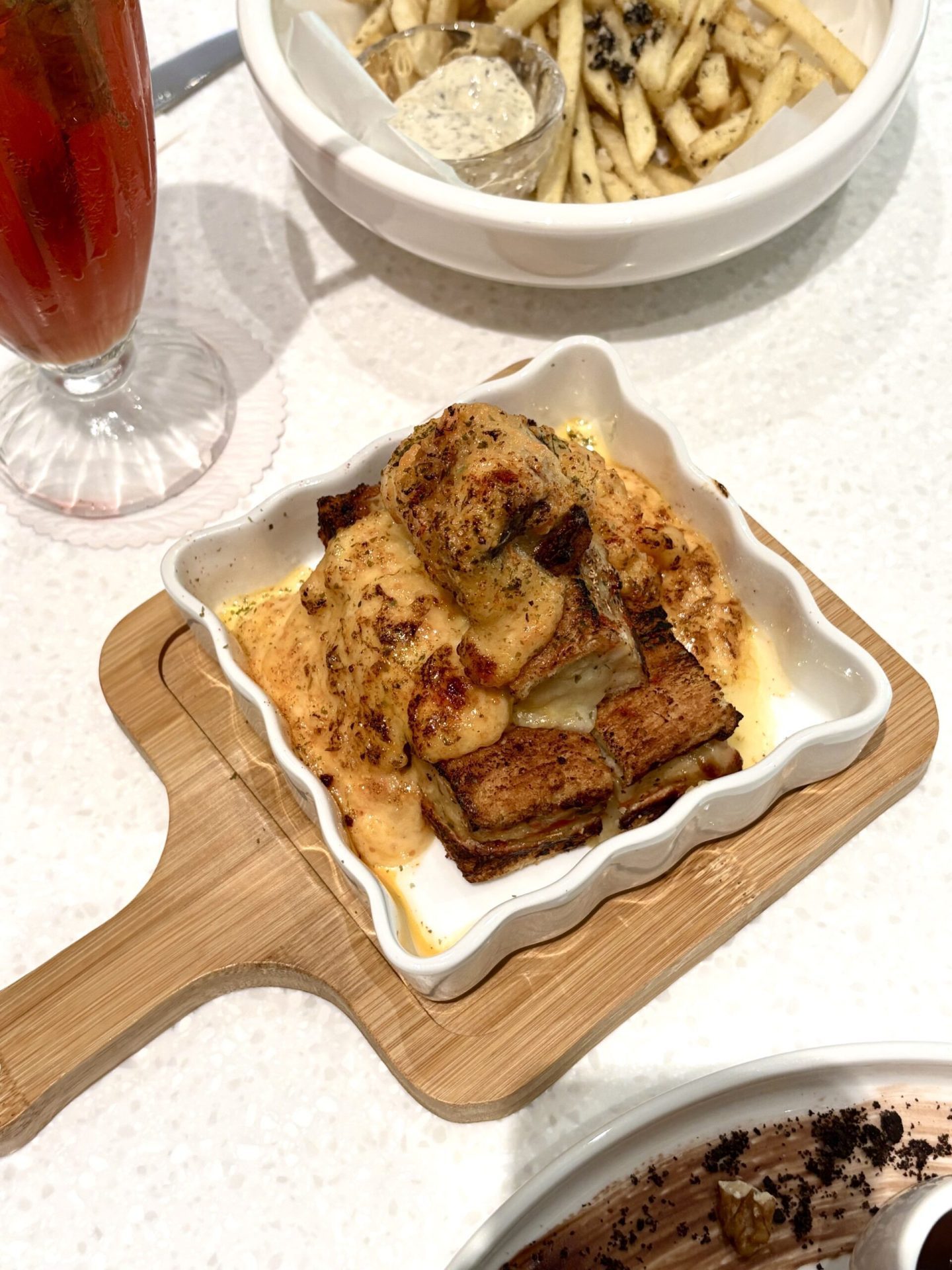 prawn toast with cheese boucake trx