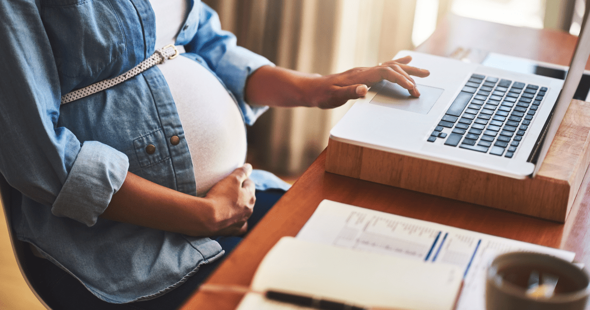 pregnant woman doing work