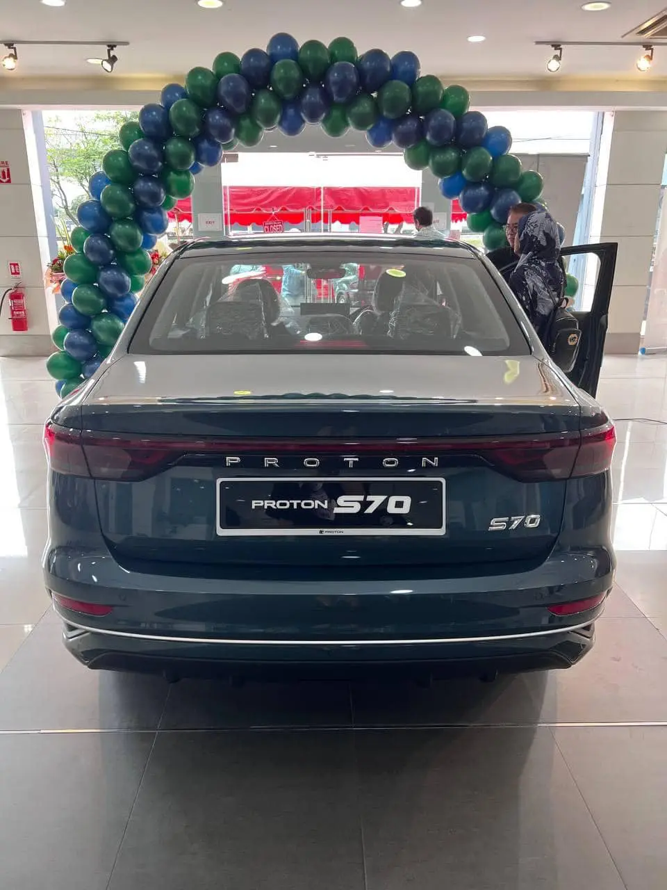 Proton S70 in a showroom