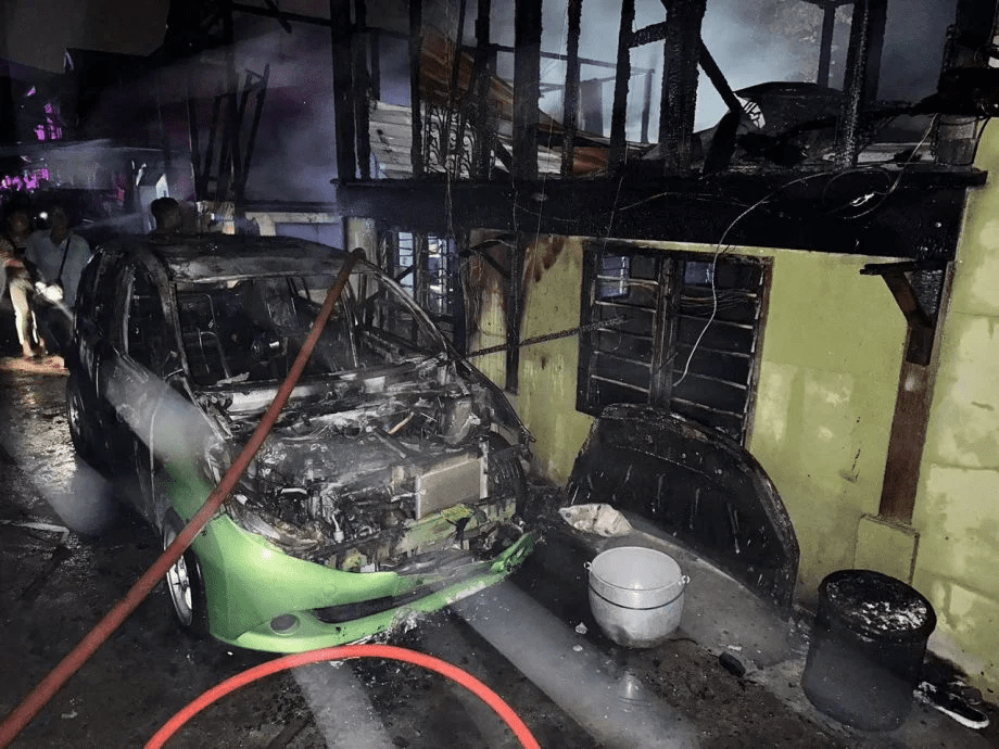 Proton Wira destroyed in fire in Kedah