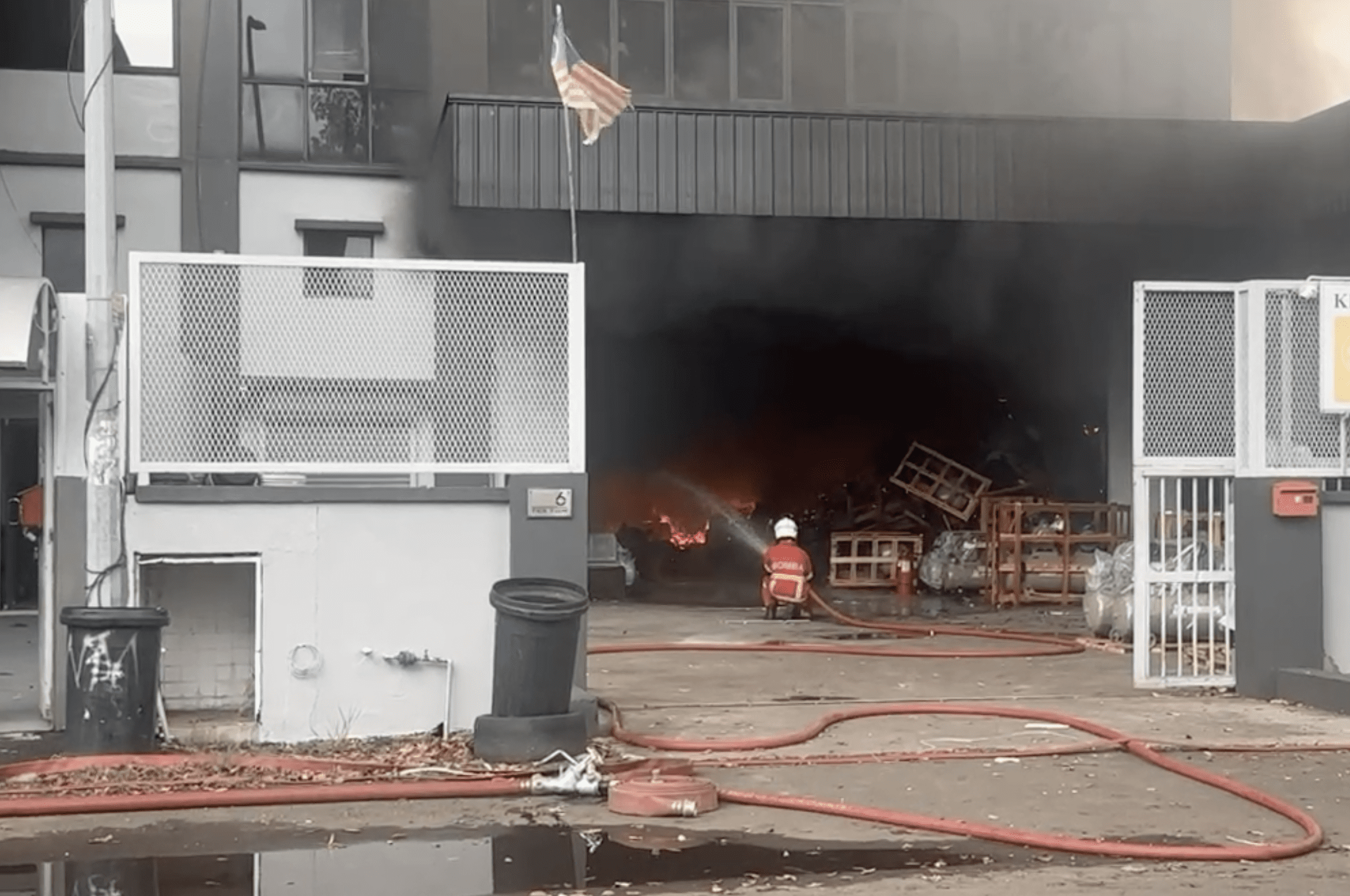 puchong industrial factory area fire