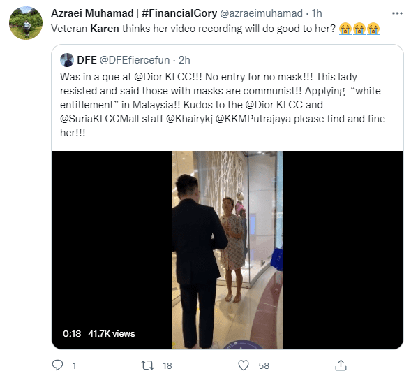 'Karen; was even recording the incident