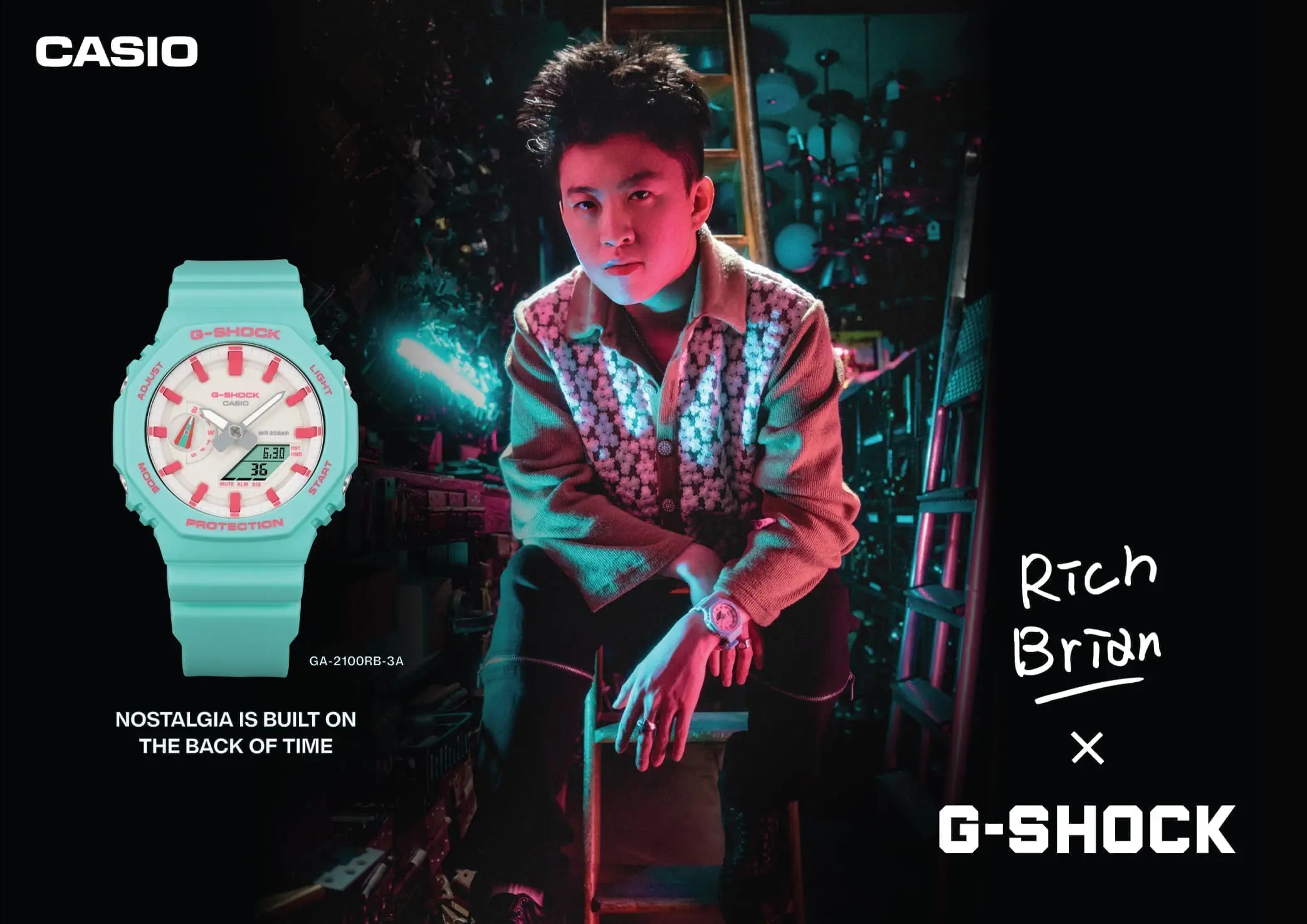 Rich Brian wearing G-SHOCK GA-2100