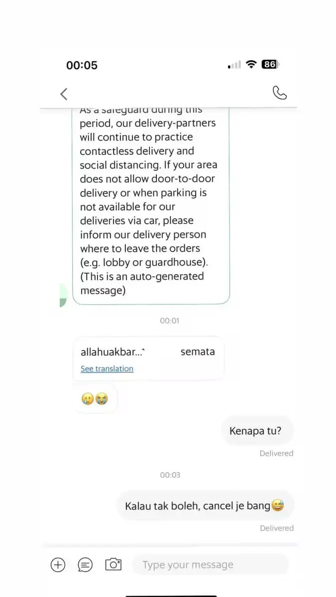 Rider complains about midnight order