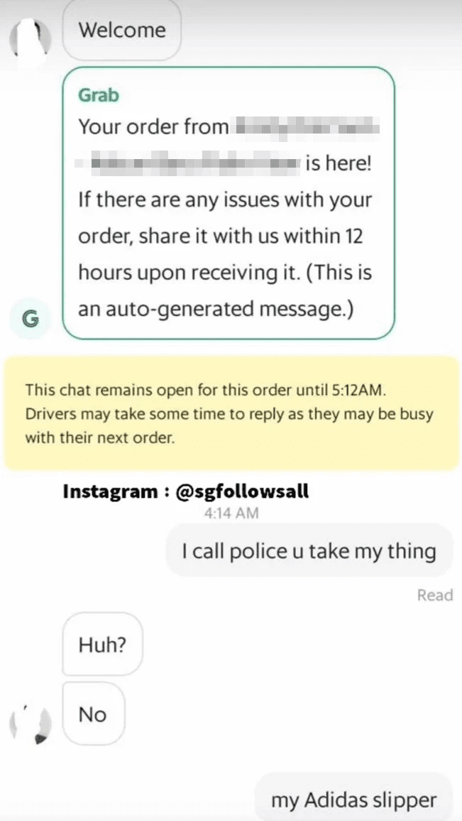 Rider confronted over slippers theft