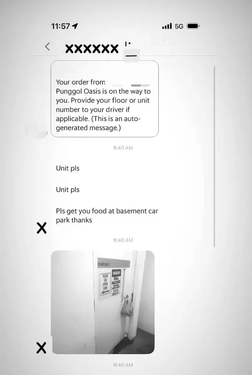 Rider leaves food at carpark