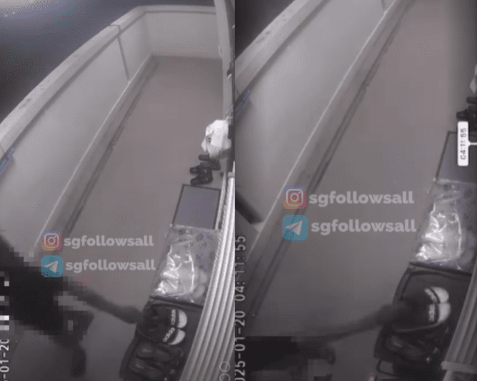 Rider takes slippers and puts it back