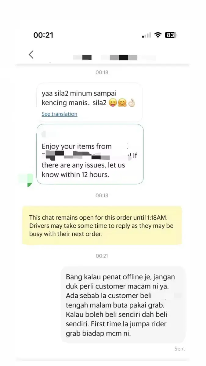 Rider's rude reply to woman