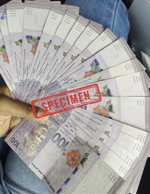 Stack of RM100 notes