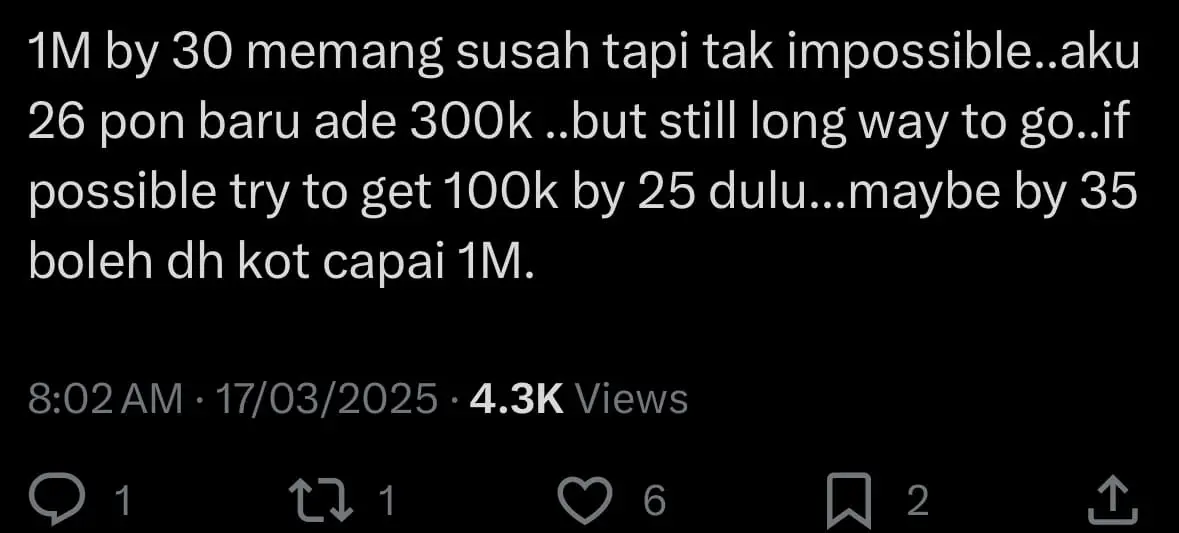 RM1 MILLION SAVING COMMENT